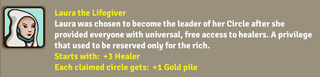 You choose a leader for each game you play, and Laura established universal healthcare on her circle.